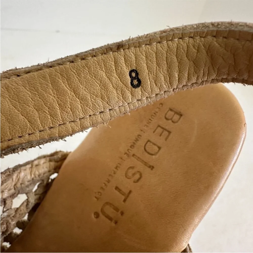 Bed Stu Tan Braided Leather Wedge Sandals - Picture 10 of 10
